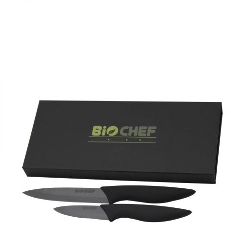 Biochef set 2 coltelli in ceramica - Neri